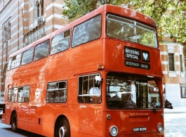 Modern Red bus for weddings in Kent